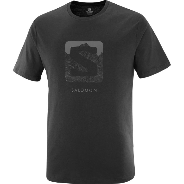 Camiseta Salomon Outlife Logo Corta Sleeve Hombre Negros | MX BUNR983